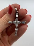 X959 Prachtige zilveren hanger kruis, Ophalen of Verzenden, X, Kruis of Symbool, Zilver