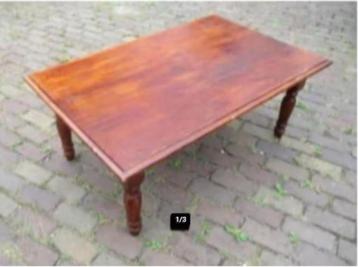 Mooie Oude Houten Salontafel - 109x69x45 beschikbaar voor biedingen
