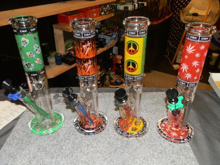 Waterpijp geheel glas incl opbergtas, Verzamelen, Rookartikelen, Aanstekers en Luciferdoosjes, Nieuw, (Water)pijp, Ophalen of Verzenden