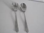 RVS 18/10 Sola Fleurie slacouvert saladevork en lepel 22 cm, Ophalen of Verzenden, Zo goed als nieuw, Rvs of Chroom, Vaatwasserbestendig
