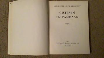 Gisteren en vandaag, Henriette L.T. de Beaufort, 1961 beschikbaar voor biedingen