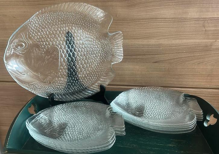 10-delig Arcoroc France visschalen set: 1x groot, 9x klein, Huis en Inrichting, Keuken | Servies, Zo goed als nieuw, Schaal of Schalen