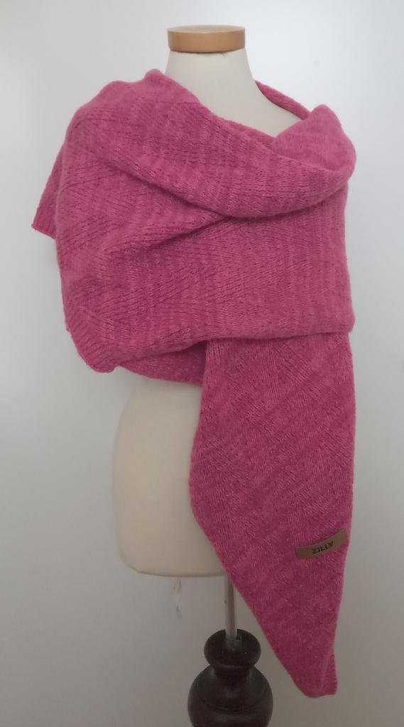Zilla zuurstokroze gebreide sjaal, nieuw, Kleding | Dames, Mutsen, Sjaals en Handschoenen, Nieuw, Sjaal, Maat 46/48 (XL) of groter