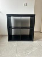 Zwarte Kallax kast IKEA - 4 vakken, Ophalen, Met plank(en), Kunststof, Gebruikt
