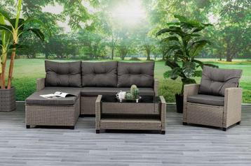 TURIN hoeklounge polyrattan tuinmeubelgroep grijs

 beschikbaar voor biedingen