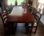 Prachtige kersenhouten tafel met 6 stoelen., Ophalen, Gebruikt, 100 tot 150 cm, 200 cm of meer