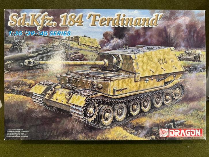 Dragon 6133 1/35 SdKfz 184 Ferdinand tank hunter, Hobby en Vrije tijd, Modelbouw | Auto's en Voertuigen, Zo goed als nieuw, Tank