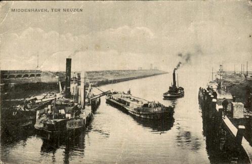 Middenhaven Terneuzen, Verzamelen, Ansichtkaarten | Nederland, Ongelopen, Zeeland, Voor 1920, Ophalen of Verzenden