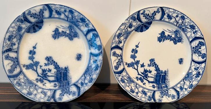 2 antieke 1890 Petrus Regout Maasstricht  Nankin borden., Antiek en Kunst, Antiek | Wandborden en Tegels, Ophalen of Verzenden