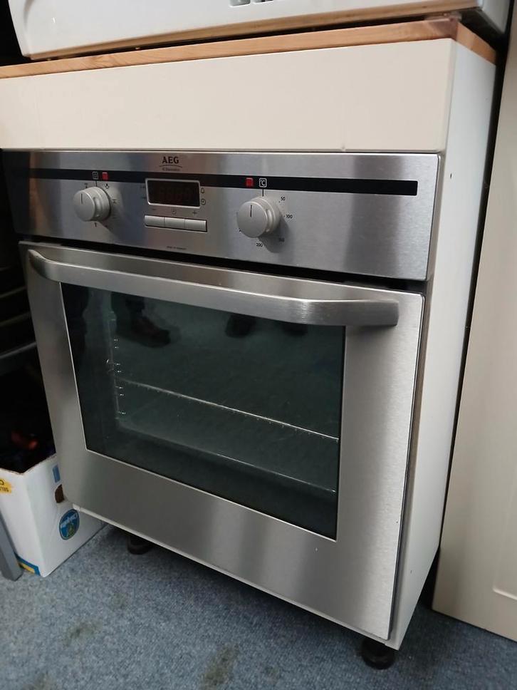 AEG Inbouwoven met Kast, Witgoed en Apparatuur, Ovens, Gebruikt, Inbouw, Oven, 45 tot 60 cm, 45 tot 60 cm, Hete lucht, Ophalen