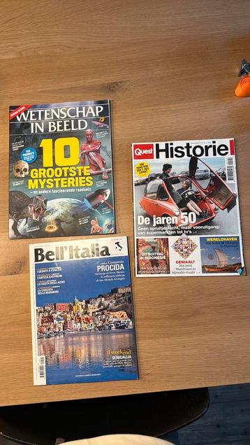 3 magazines Quest, Bell’ Italia, Wetenschap in beeld beschikbaar voor biedingen