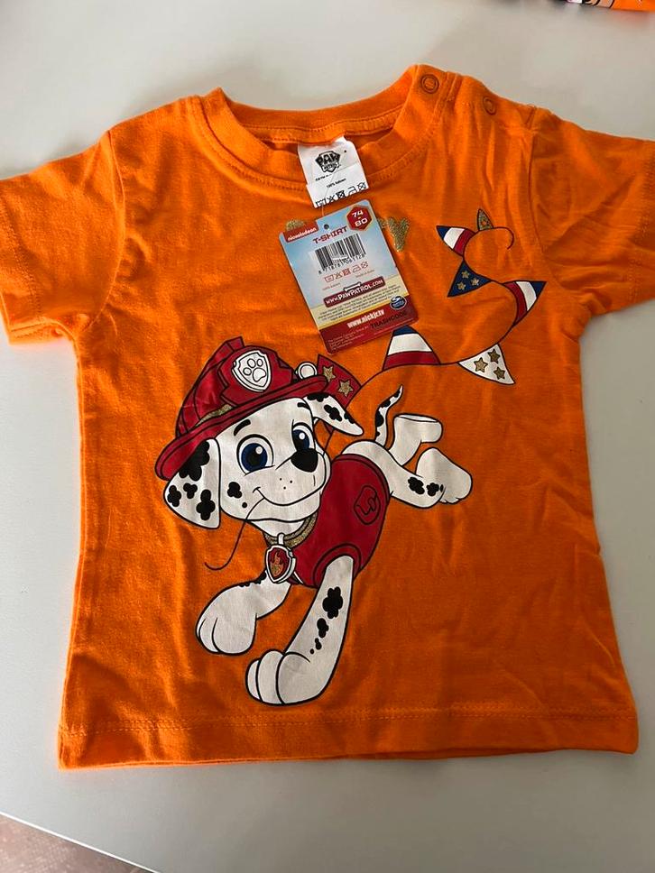Nieuw oranje T-shirt, Paw Patrol (74 – 80), Kinderen en Baby's, Babykleding | Maat 74, Nieuw, Jongetje, Shirtje of Longsleeve