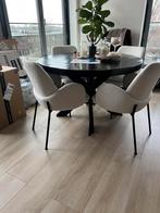 Zwarte mango tafel 120 cm, Huis en Inrichting, Tafels | Eettafels, Gebruikt, 100 tot 150 cm, Rond, Ophalen of Verzenden