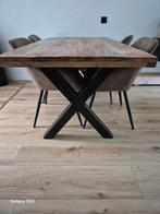 Houten Eettafel met Metalen Onderstel - 180x90, Zo goed als nieuw, Vijf personen of meer, Metaal, 150 tot 200 cm