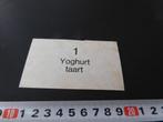 sticker 1 Yoghurt taart, Verzamelen, Ophalen, Zo goed als nieuw