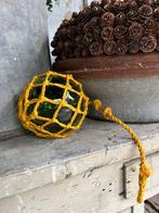 Vintage,brocant groen glazen bal met touw, Ophalen of Verzenden, Zo goed als nieuw, X, X