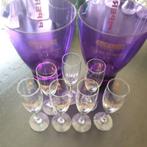 Vintage glazen champagneglazen & 2 koelers Piper-Heidsieck, Ophalen of Verzenden