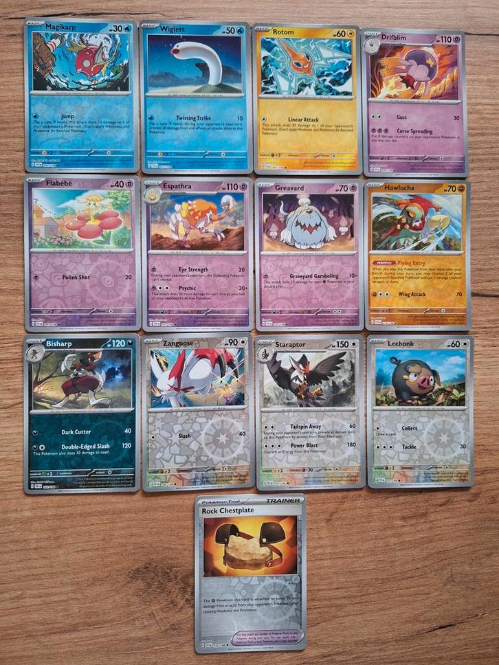 Pokémon diverse Reverse Holo's uit de serie Scarlet&Violet, Hobby en Vrije tijd, Verzamelkaartspellen | Pokémon, Zo goed als nieuw