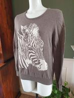 Marie Lund groen grijze zebra trui M 38 40 Gratis Verzenden, Kleding | Dames, Verzenden, Zo goed als nieuw, Maat 38/40 (M), Groen