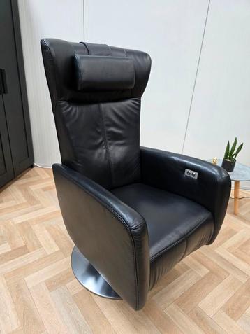 Prominent sta op stoel relaxfauteuil zwart leer ALLE OPTIES beschikbaar voor biedingen