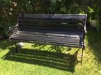 Strakke gietijzeren tuinbank, Tuin en Terras, Tuinbanken, Ophalen of Verzenden, Zo goed als nieuw, Hout