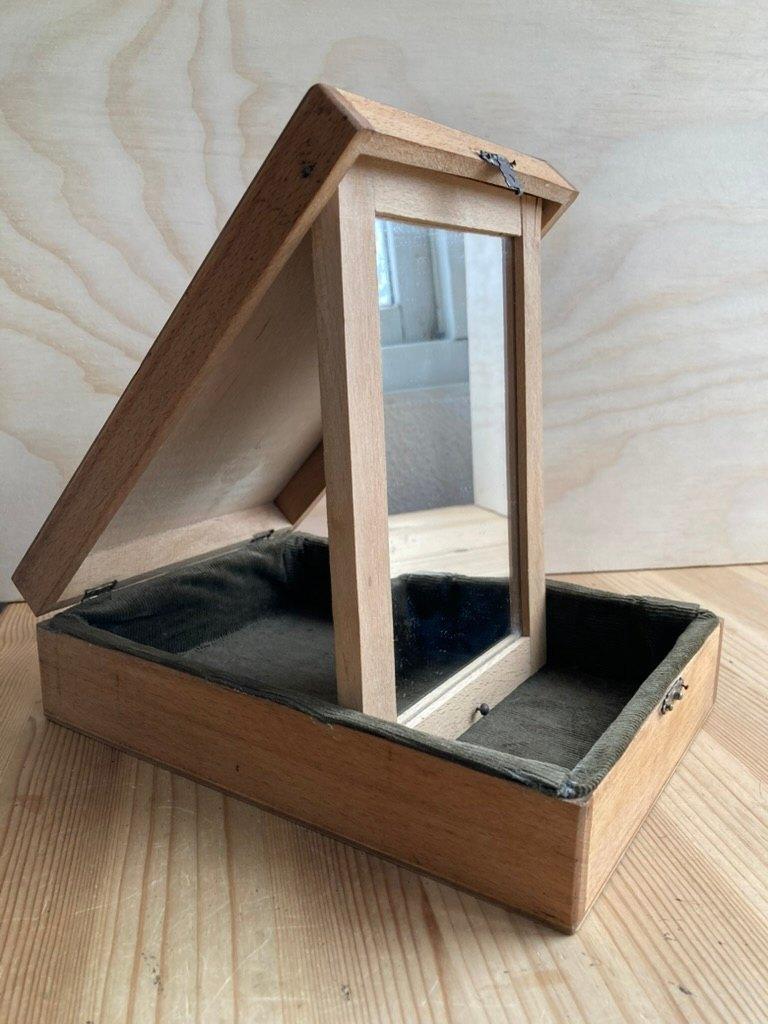 Scheerkist met spiegel, Antiek en Kunst, Ophalen of Verzenden