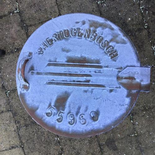 Originele zinken jaren 60 vuilnisbak uit ‘s-Hertogenbosch, Huis en Inrichting, Woonaccessoires | Prullenbakken, Gebruikt, Metaal