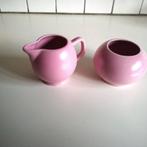 Leuk roze aardewerk roomstel, Overige typen, Ophalen of Verzenden, Zo goed als nieuw, Overige stijlen