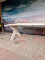 Tafel, kan zowel buiten als binnen, Huis en Inrichting, Tafels | Eettafels, Ophalen, Gebruikt, 100 tot 150 cm, 200 cm of meer