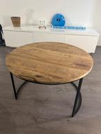 Houten salontafel met metalen poten, Huis en Inrichting, Ophalen, Gebruikt, 50 tot 100 cm, Minder dan 50 cm
