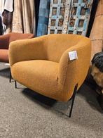 Fauteuil bullie okergeel opruiming h.e. design, Ophalen of Verzenden, Nieuw, Stof, 50 tot 75 cm
