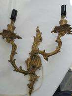 vintage Franse Louis XV Wandlampen lamp Rococo Design Brons, Ophalen, Zo goed als nieuw