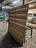 Grenen schuttingpaneel 180x180 en twee palen 6,8x6,8x240, Grenen, Zo goed als nieuw, 200 tot 250 cm, 50 mm of meer