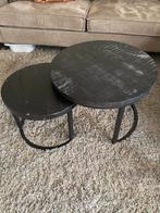 Salontafel mangohout set van 3, Huis en Inrichting, Tafels | Salontafels, Ophalen, 50 tot 100 cm, Rond, Zo goed als nieuw