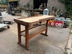 Timmermanswerkbank of industriële houten werkbank sidetable, Antiek en Kunst, Curiosa en Brocante, Ophalen