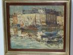 1936 Henri LOGELAIN, HONFLEUR olie/hout haven Le Bassin Port, Antiek en Kunst, Kunst | Schilderijen | Klassiek, Ophalen