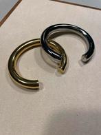 Set van 2 cuff armbanden - bracelets goud & zilver nieuw!, Sieraden, Tassen en Uiterlijk, Verzenden, Nieuw, Goud, Staal