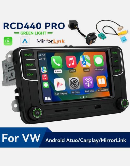 For SKODA NONAME RCD440 RCD360 187BGreen CarPlay AndroidAuto, Auto diversen, Autoradio's, Nieuw, Ophalen of Verzenden
