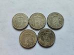 5 Zilveren Wilhelmina guldens., Ophalen of Verzenden, Koningin Wilhelmina, Zilver