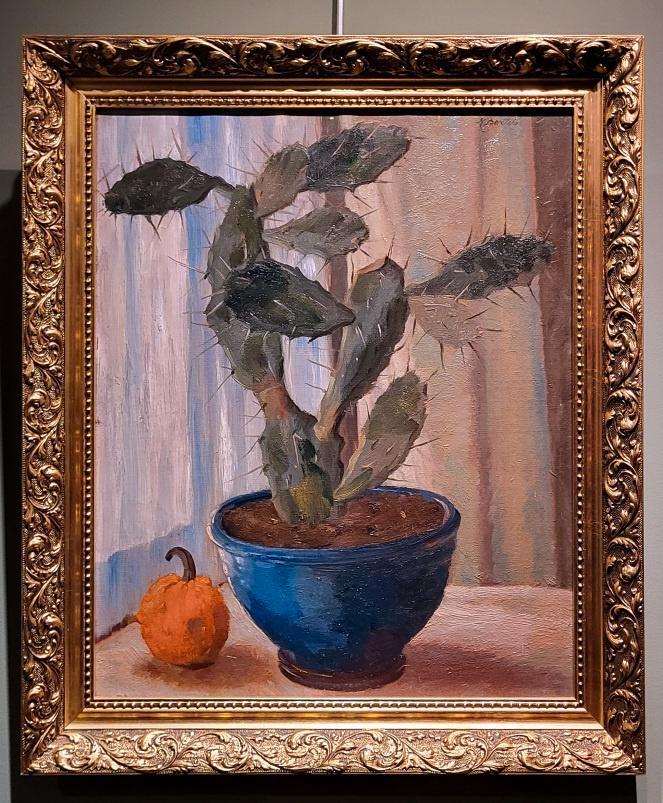 Martin Bertels, cactus,50x60cm doek, incl. lijst, 250,- euro, Antiek en Kunst, Kunst | Schilderijen | Klassiek, Ophalen