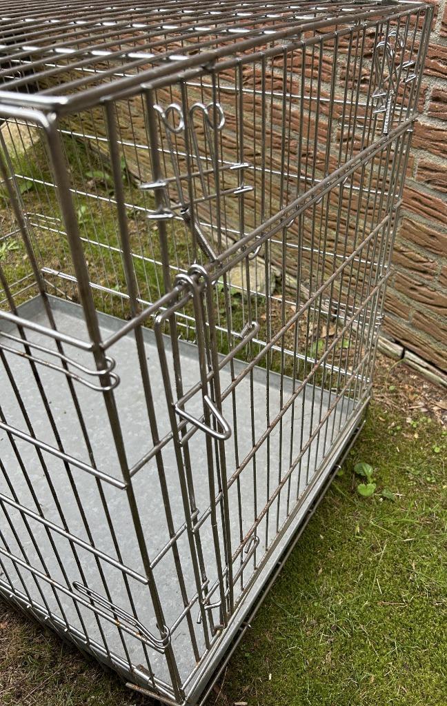 Hondenbench chroom-gegalvaniseerd, Dieren en Toebehoren, Hondenbenches, Zo goed als nieuw, Ophalen