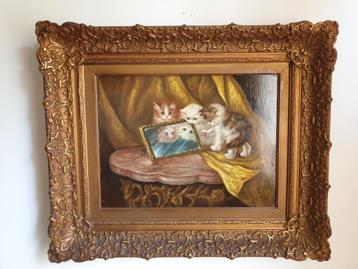 Poezen schilderij  beschikbaar voor biedingen