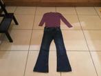 Broek en longsleeve meisje, maat 134 en 134/140, Ophalen of Verzenden, Zo goed als nieuw, Meisje, Broek