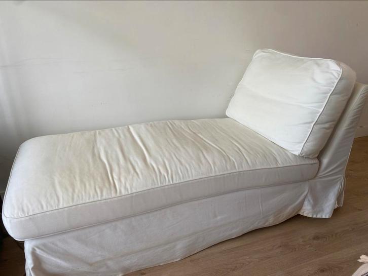 Ikea KIVIK Chaise longu, Huis en Inrichting, Slaapkamer | Slaapbanken, Gebruikt, 80 cm, 190 cm of minder, Eenpersoons, Wit, Crème
