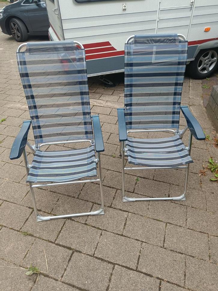 2 Campingstoelen - Gebruikt, Caravans en Kamperen, Kampeermeubelen, Gebruikt, Campingstoel, Ophalen