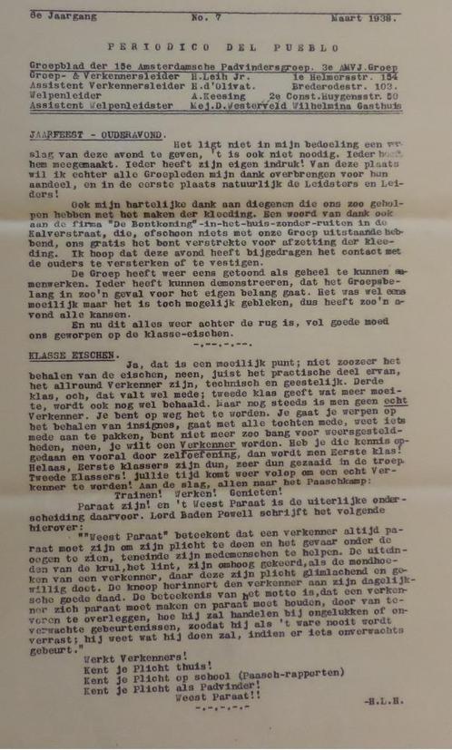 SC_18	Scouting Padvinders	Periodiek Drukwerk Poststuk	mrt-38, Verzamelen, Scouting, Gebruikt, Boek of Tijdschrift, Ophalen of Verzenden