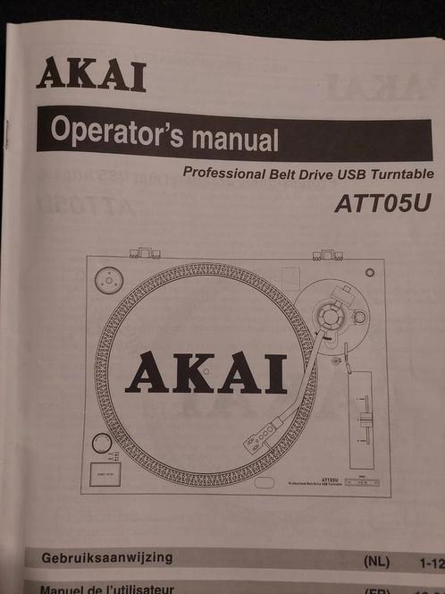 AKAI ATT05U zwart met pitch schuif en startstopknop ., Audio, Tv en Foto, Platenspelers, Zo goed als nieuw, Platenspeler, Akai