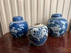 Drie Chinese porseleinen gemberpotten, Antiek en Kunst, Antiek | Porselein, Ophalen of Verzenden