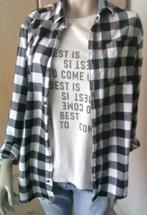 Stock&Hank z/w blokken overhemd houthakkers style maat M, Verzenden, Gedragen, Overige kleuren, Halswijdte 39/40 (M)