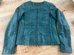 Echt lederen groene jas met rits M, Maat 38/40 (M), Transmission, Ophalen of Verzenden, Zo goed als nieuw